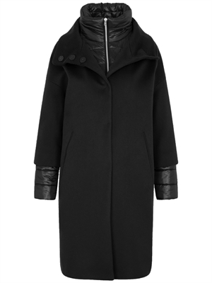 Herno Wool & Nylon Coat, Sort